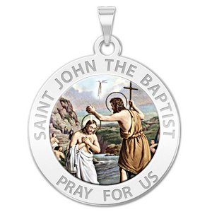 Saint John the Baptist Religious Medal  Color EXCLUSIVE 