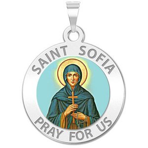 Saint Sofia Round Color Religious Medal  EXCLUSIVE 