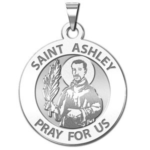 Saint Ashley Round Religious Medal  EXCLUSIVE 