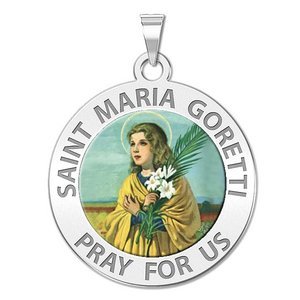 Saint Maria Goretti Religious Color Medal  EXCLUSIVE 