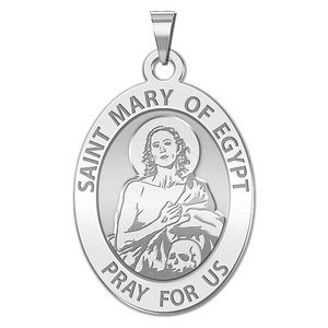 Saint Mary of Egypt OVAL Religious Medal   EXCLUSIVE 