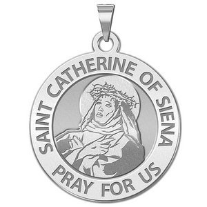 Saint Catherine of Siena Round Religious Medal    EXCLUSIVE 
