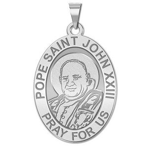 Pope Saint John XXIII Oval Religious Medal  EXCLUSIVE 