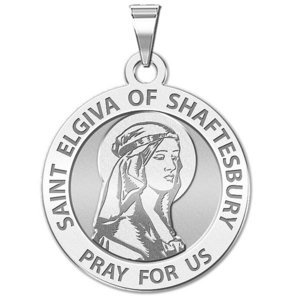 Saint Elgiva of Shaftesbury Round Religious Medal  EXCLUSIVE 