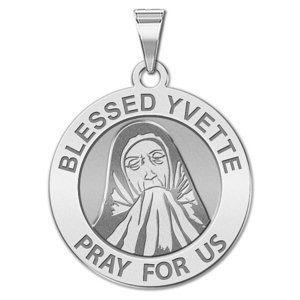 Blessed Yvette Round Religious Medal  EXCLUSIVE 