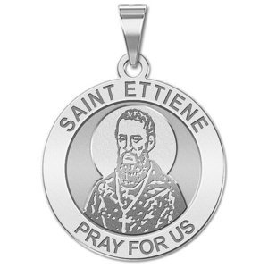 Saint Ettiene Religious Round Medal   EXCLUSIVE 