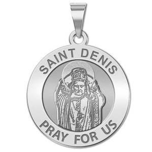 Saint Denis Round Religious Medal  EXCLUSIVE 