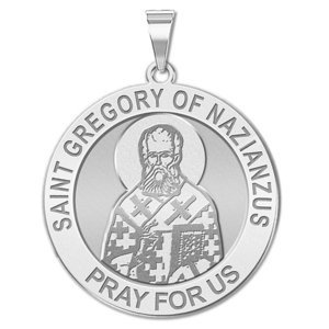 Saint Gregory of Nazianzus Round Religious Medal  EXCLUSIVE 