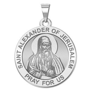 Saint Alexander of Jerusalem Round Religious Medal  EXCLUSIVE 