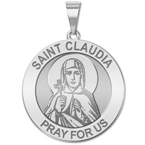Saint Claudia of Rome Round Religious Medal    EXCLUSIVE 