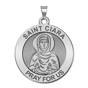 Saint Ciara Round Religious Medal  EXCLUSIVE 