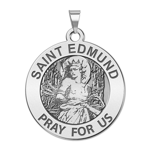 Saint Edmund Round Religious Medal  EXCLUSIVE 