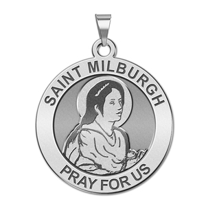 Saint Milburgh Round Religious Medal  EXCLUSIVE 