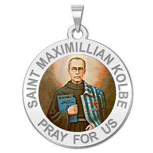 Saint Maximillian Kolbe Religious Color Medal  EXCLUSIVE 