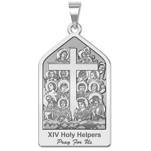 The 14 Holy Helpers Pentagon Shaped Religious Medal  EXCLUSIVE 