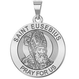 Saint Eusebius Religious Round Medal   EXCLUSIVE 