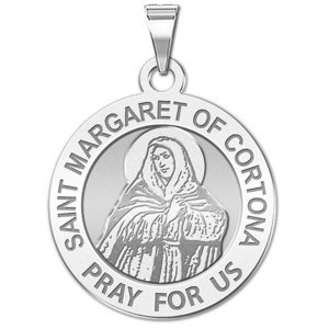Saint Margaret of Cortona Round Religious Medal