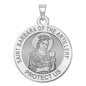 Saint Barbara of Artillery Round Religious Medal  EXCLUSIVE 