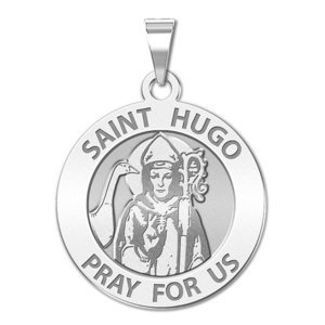 Saint Hugo Round Religious Medal  EXCLUSIVE 
