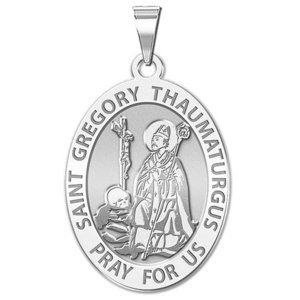 Saint Gregory Thaumaturgus Oval Religious Medal  EXCLUSIVE 