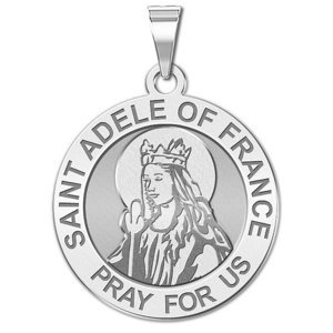 Saint Adele of France Round Religious Medal    EXCLUSIVE 