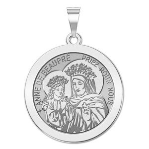 Saint Anne De BeauPre Round Religious Medal  EXCLUSIVE 