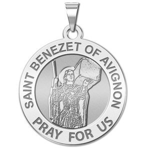 Saint Benezet of Avignon Round Religious Medal  EXCLUSIVE 