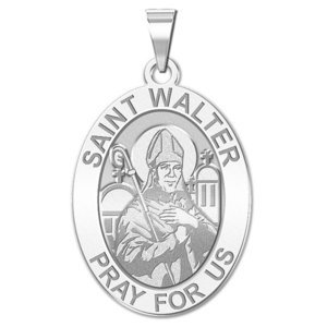 Saint Walter OVAL Religious Medal   EXCLUSIVE 