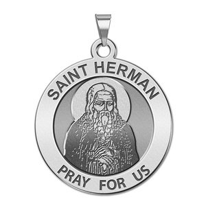 Saint Herman Round Religious Medal  EXCLUSIVE 