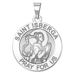 Saint Isberga Round Religious Medal   EXCLUSIVE 