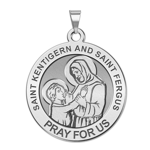 Saint Kentigern and Saint Fergus Round Religious Medal  EXCLUSIVE 