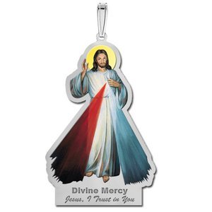 Divine Mercy Outlined Religious Medal  Color EXCLUSIVE 