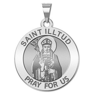 Saint Illtud Round Religious Medal   EXCLUSIVE 