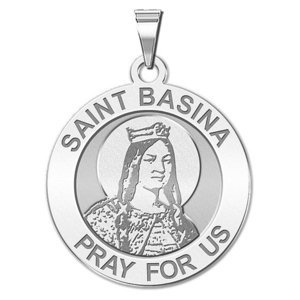 Saint Basina Round Religious Medal  EXCLUSIVE 