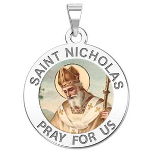 Saint Nicholas Religious Medal  Color EXCLUSIVE 