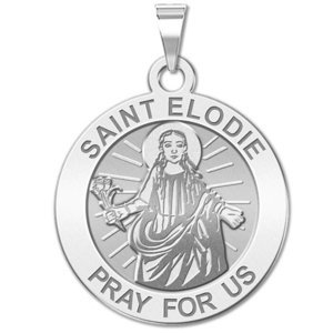 Saint Elodie Religious Round Medal  EXCLUSIVE 