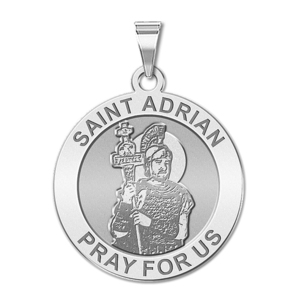 Saint Adrian Round Religious Medal    EXCLUSIVE 