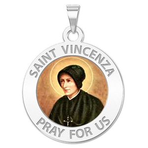 Saint Vincenza Round Religious Medal Color