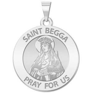 Saint Begga Round Religious Medal  EXCLUSIVE 