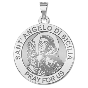 Sant  Angelo Di Sicilia Round Religious Medal    EXCLUSIVE 
