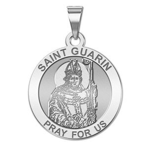 Saint Guarin Round Religious Medal  EXCLUSIVE 