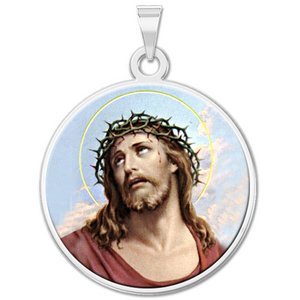 Ecce Homo Round Religious Medal  Color EXCLUSIVE 
