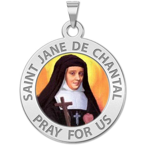 Saint Jane De Chantal Round Religious Medal Color