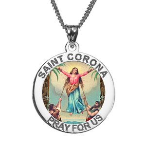 Saint Corona Color Religious Medal  EXCLUSIVE 