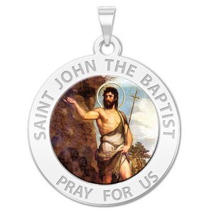 Saint John the Baptist Religious Medal  Color EXCLUSIVE 