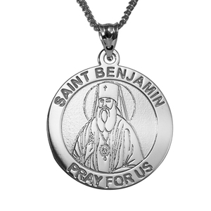 Saint Benjamin Round Religious Medal  EXCLUSIVE 