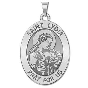 Saint Lydia OVAL Religious Medal   EXCLUSIVE 