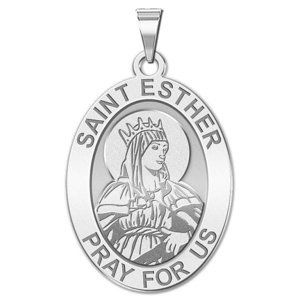 Saint Esther Religious Oval Medal   EXCLUSIVE 