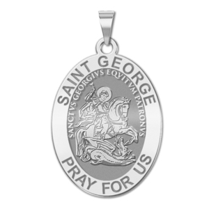 Saint George Oval Religious Medal   EXCLUSIVE 