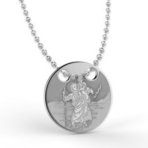 Saint Christopher Round Pendant w  Chain Included